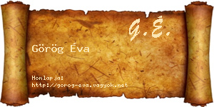 Görög Éva névjegykártya