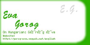 eva gorog business card